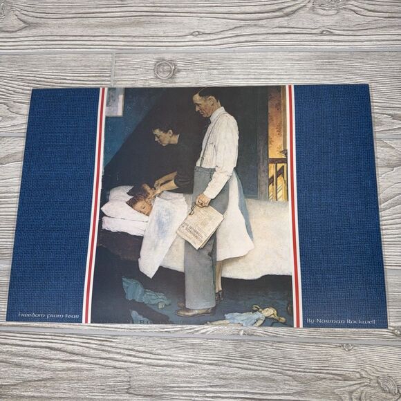 Norman Rockwell Saturday Evening Post Laminated Placemats Lot Of 6 Vintage 1970s - Picture 12 of 13